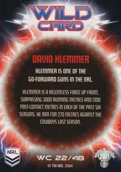 2021 NRL Traders - Wildcards #WC22 David Klemmer Back